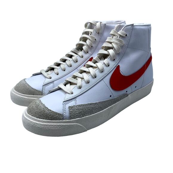 Nike Blazer Mid '77 VNTG Sneaker White Red BQ6806-600 Mens Size 8 New - Picture 1 of 12